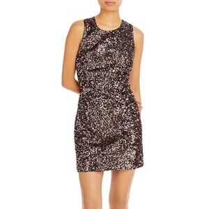 MILLY Womens Dress Size 10 Bronze Sheath VIVI Sequin Mini Party Cocktail $395